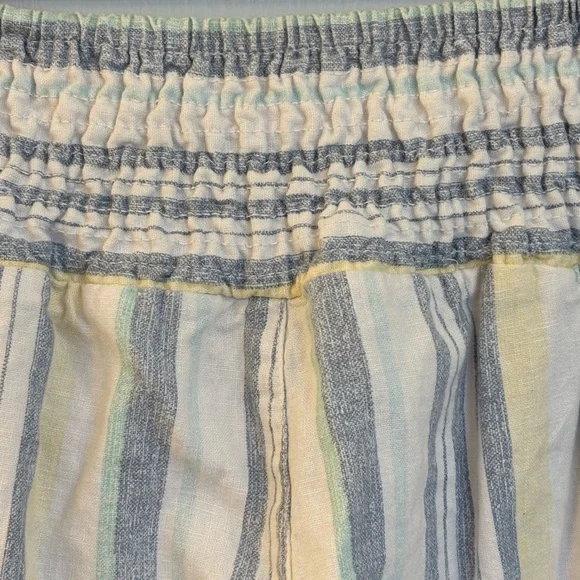 Ladies Striped Nautical Wide-Leg Pants in Blue, Yellow & Cream Size Medium - Picture 7 of 9